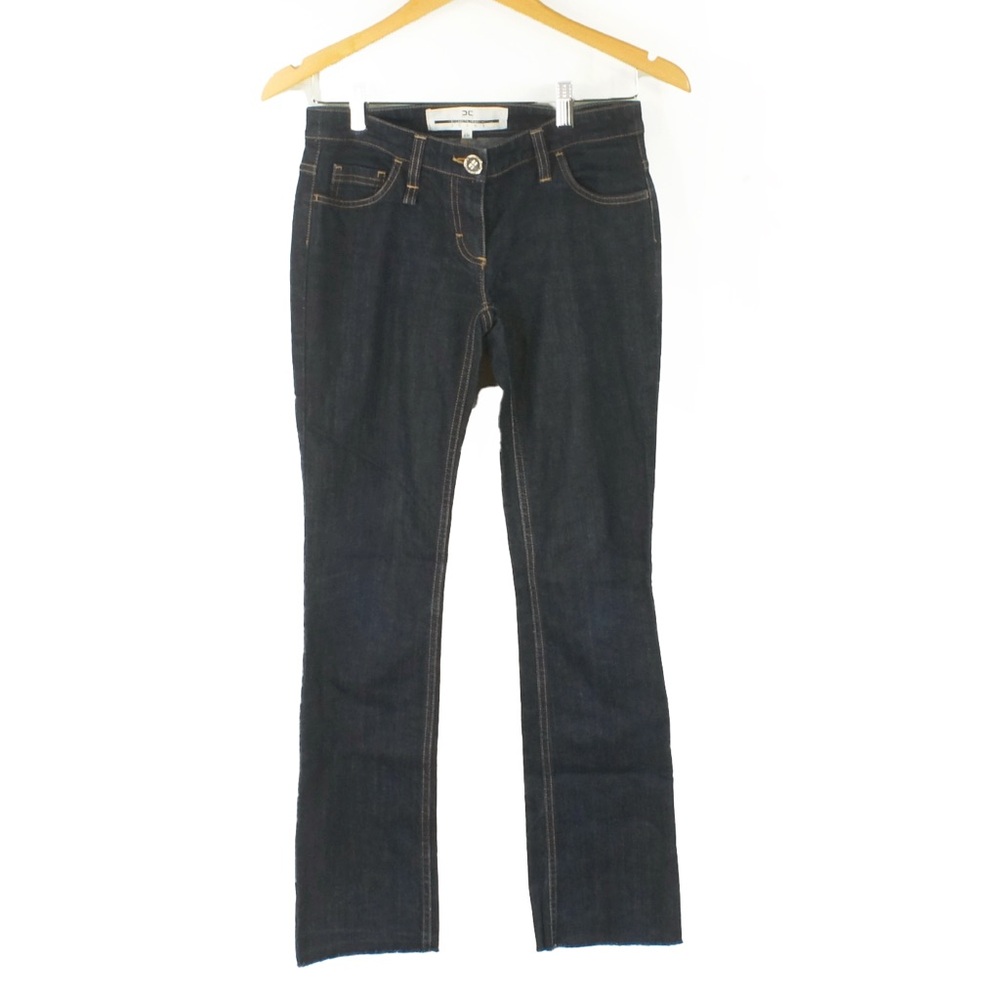 Elisabetta Franchi Blue Raw Bottom Hem Denim Jeans
